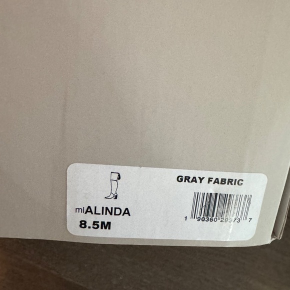 Mark Fisher, Gray Fabric Suede Over the Knee Boot, Size 8.5 Worn Once - Picture 4 of 5